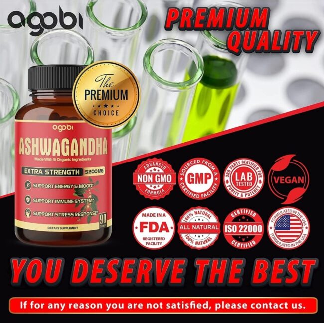 Agobi 5in1 Ashwagandha Capsules 5200mg Powder