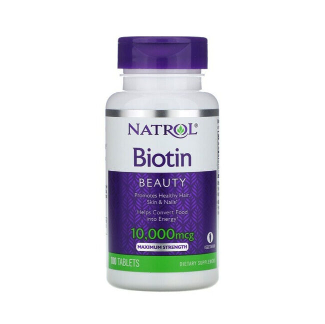 Natrol Biotin Maximum Strength 10,000mcg 100 Tablets Promotes Beauty, Healthy Hair, Skin & Nails