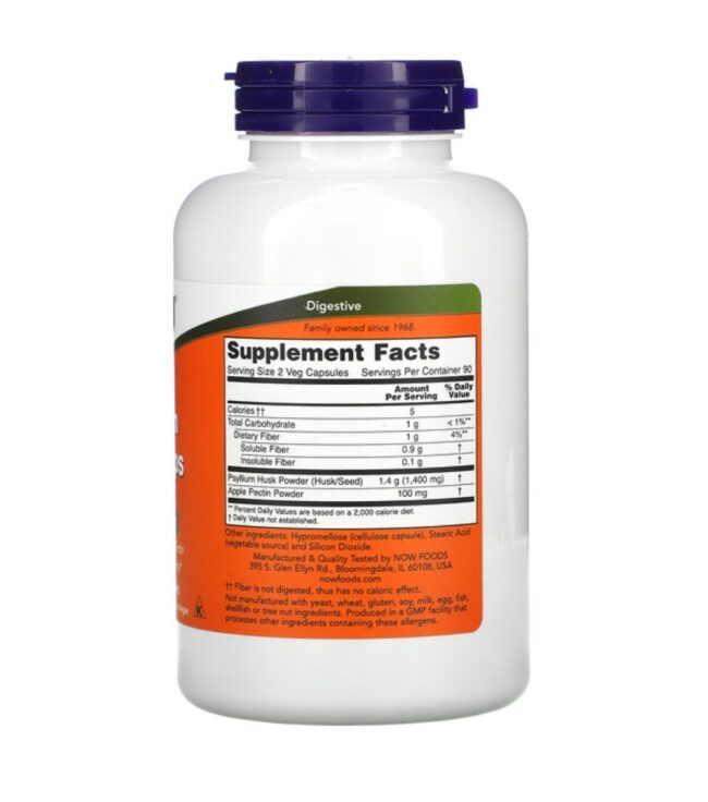 Now Foods Psyllium Husk Caps 700mg Intestinal Health