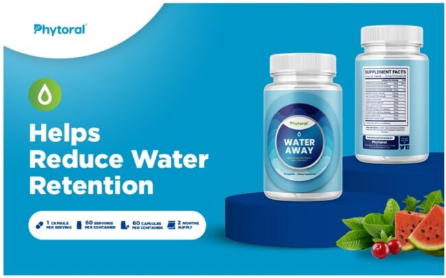 Phytoral Natural Diuretic Water Away - Water Retention & Balance Support Urinary Tract Health & Full Body Cleanse