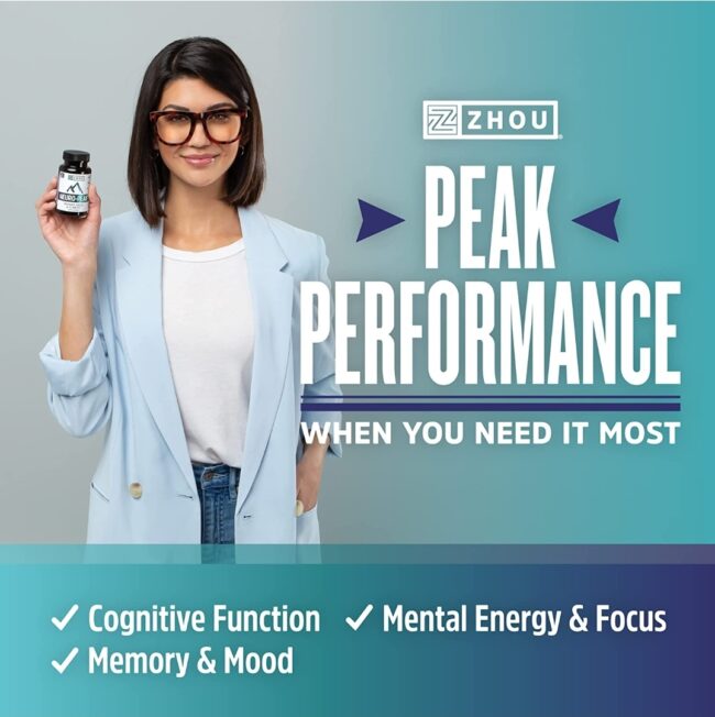 Zhou Nutrition Neuro Peak Brain Support Memory, Focus & Clarity