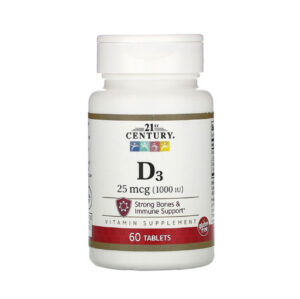 21st Century Vitamin D3 25mcg (1,000 IU) - Strong Bones & Immune Support