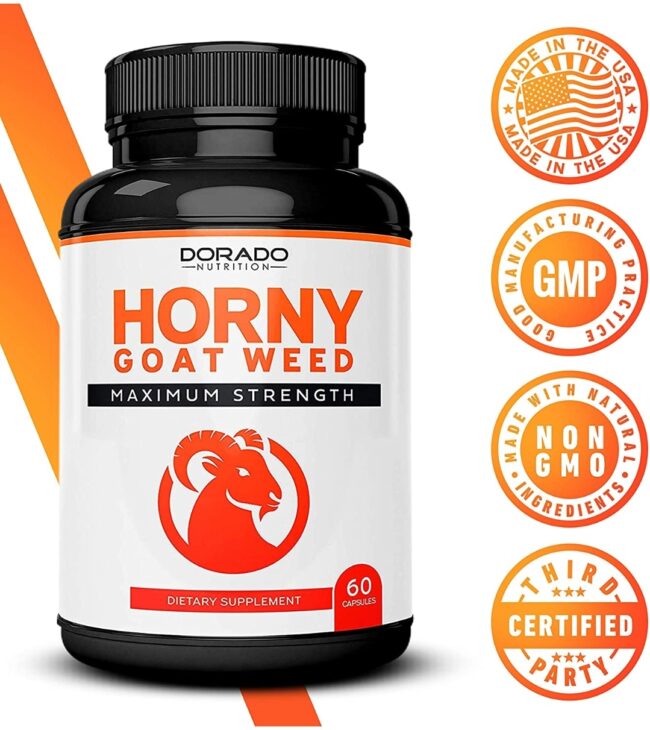 Dorado Nutrition Horny Goat Weed For Men and Women 1590mg Maximum Strength - Joint & Back Support