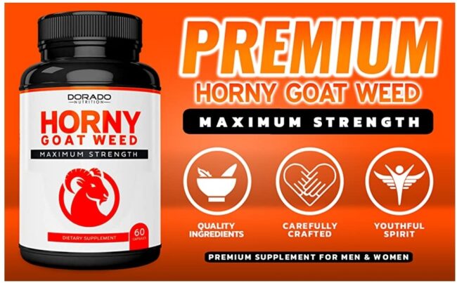 Dorado Nutrition Horny Goat Weed For Men and Women 1590mg Maximum Strength - Joint & Back Support