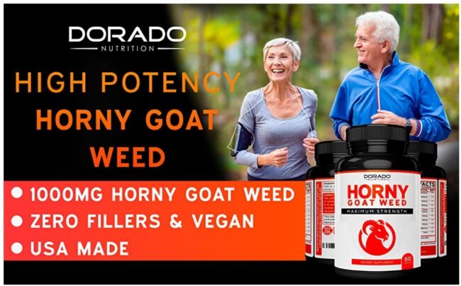 Dorado Nutrition Horny Goat Weed For Men and Women 1590mg Maximum Strength - Joint & Back Support
