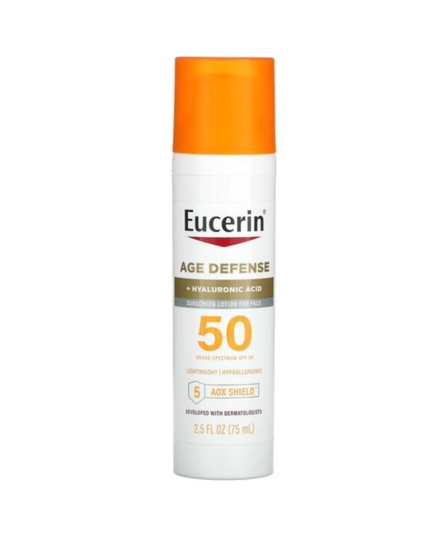 Eucerin Age Defense Lightweight Sunscreen Lotion for Face SPF 50 Fragrance Free