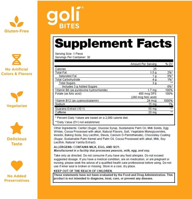 Goli Nutrition Energy Bites - Convert Food into Cellular Energy