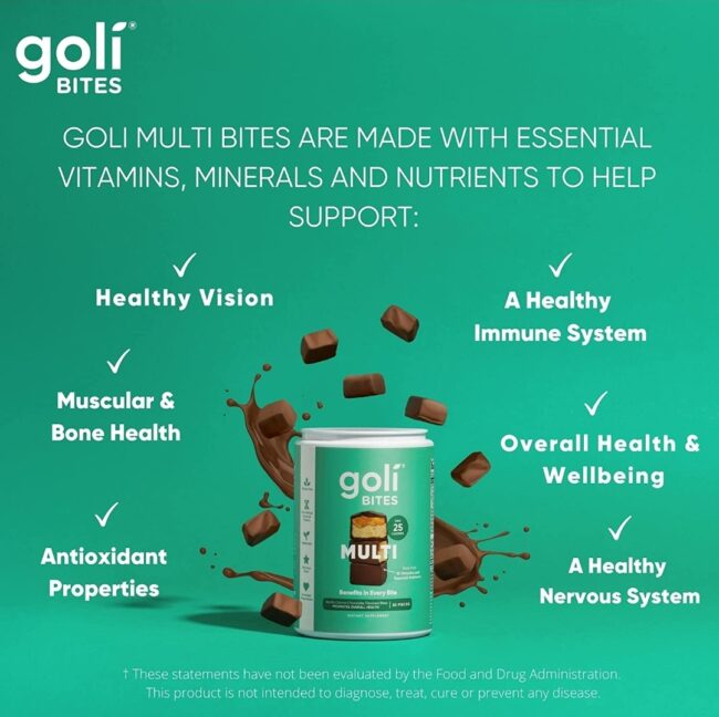 Goli Nutrition Multi Vitamin Bites - Antioxidant support, bone & muscular health, eye health & nervous system