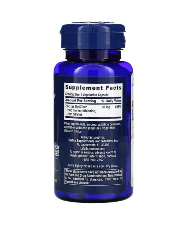Life Extension Zinc Caps High Potency 50mg - Support Immune System