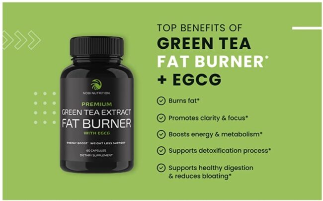 Nobi Nutrition Premium Green Tea Extract Fat Burner with EGCG - Energy Boost & Weight Loss Support