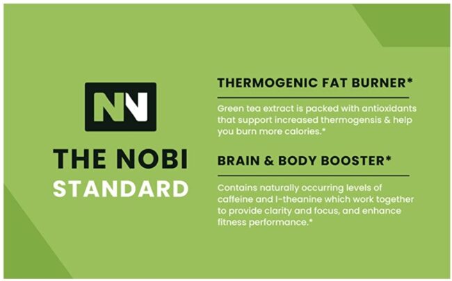 Nobi Nutrition Premium Green Tea Extract Fat Burner with EGCG - Energy Boost & Weight Loss Support