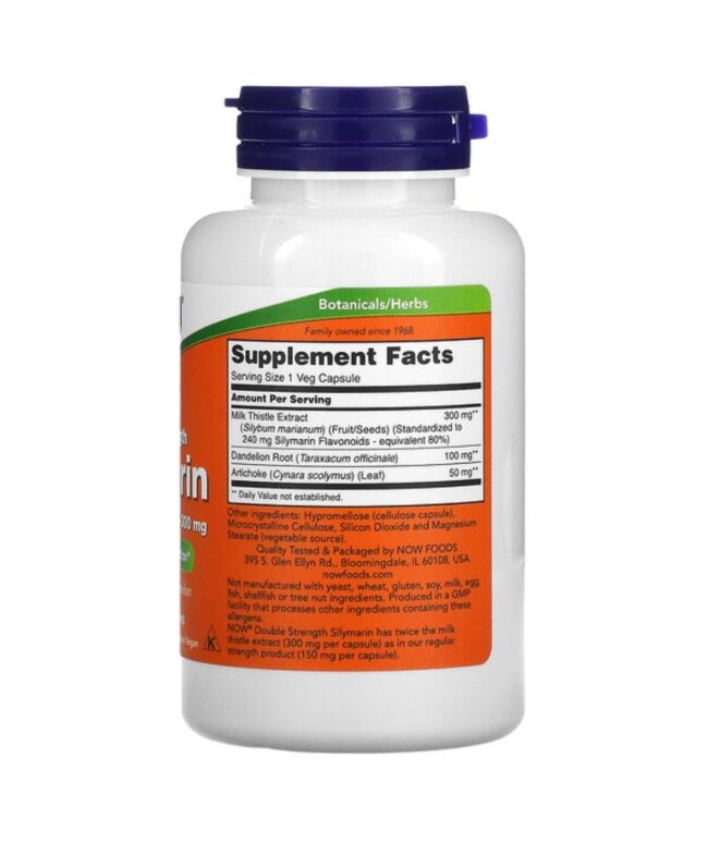 Now Foods Double Strength Silymarin 300mg - Milk Thistle Extract to Support Liver Function