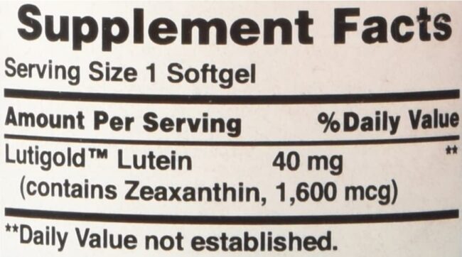 Puritan's Pride Lutein 40 mg with Zeaxanthin - Support eye health & Help contrast sensitivity