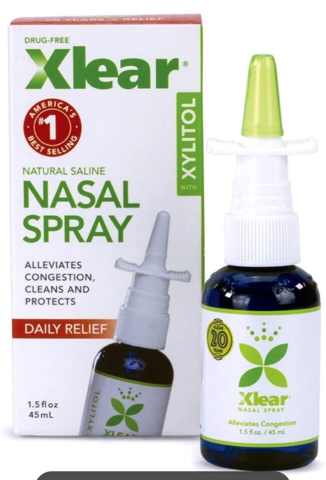 Xlear Nasal Spray with Xylitol All Natural Saline Nasal Spray for Sinus Rinse & Sinus Relief