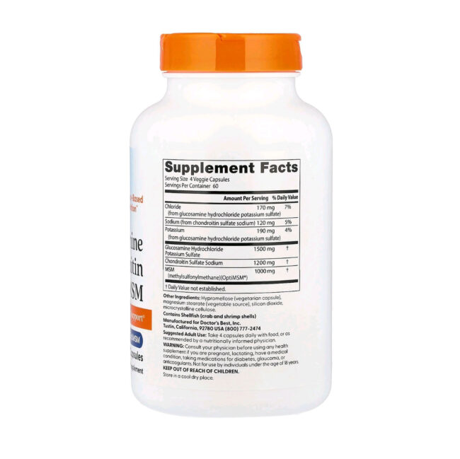Doctor's Best Glucosamine Chondroitin MSM Healthy Joint Support