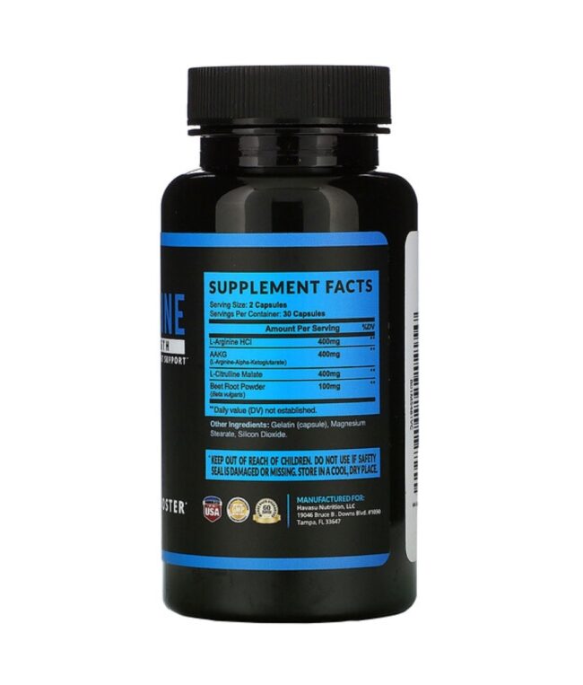 Havasu Nutrition L-Arginine Nitric Oxide Booster - Endurance, Energy & Heart Support
