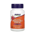 Now Foods High Potency Vitamin D-3 5,000 IU Helps Maintain Strong Bones & Support Immune System
