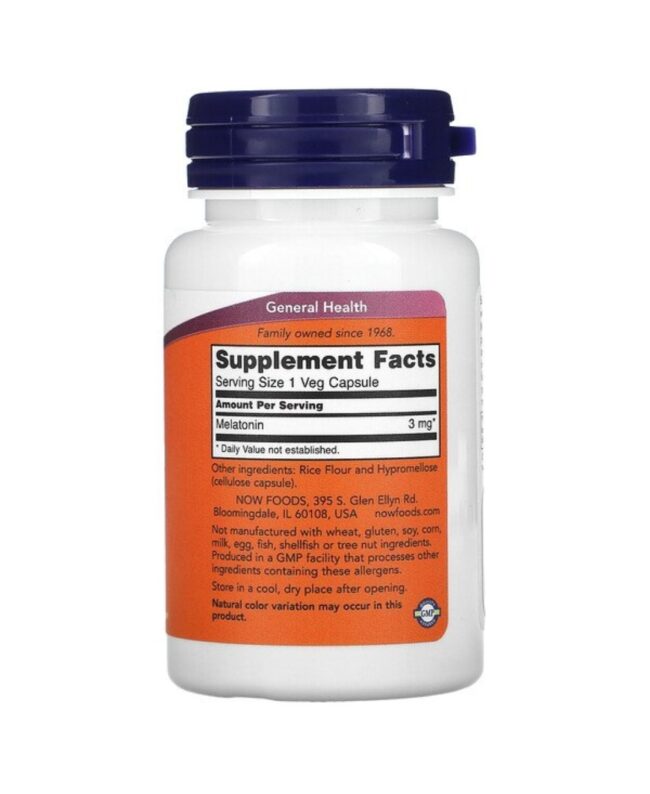 Now Foods Melatonin 3mg - Healthy Sleep Cycle