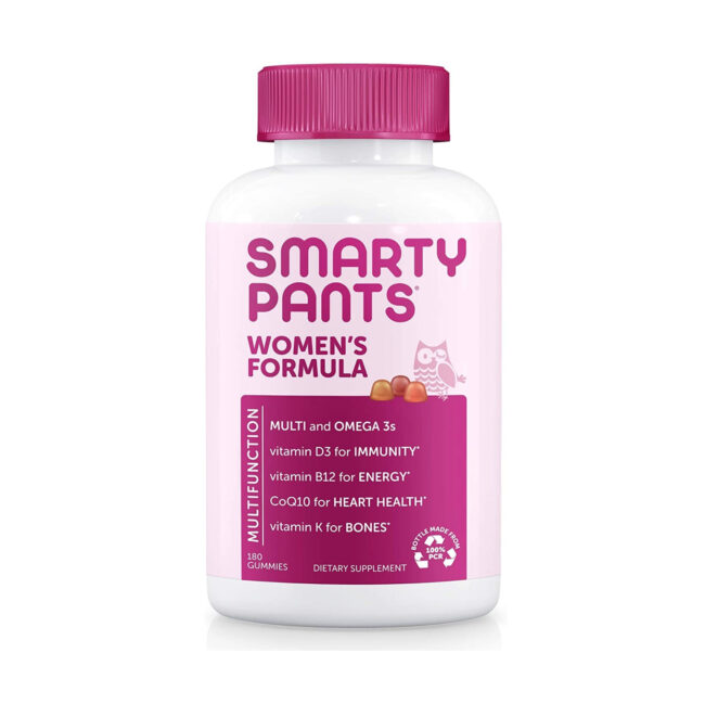 Smarty Pants Women's Formula Vitamin Gummy: Gluten Free, Multivitamin, CoQ10, Folate (Methylfolate), Vitamin K2, Vitamin D3, Biotin, B12, Omega 3 DHA/EPA Fish Oil