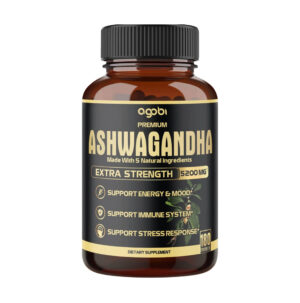 Agobi 5 in 1 Premium Ashwagandha High Extracted Capsule Equivalent to 5200mg Powder. Added Turmeric, Rhodiola Rosea, Ginger, Black Pepper, Strength & Spirit Support