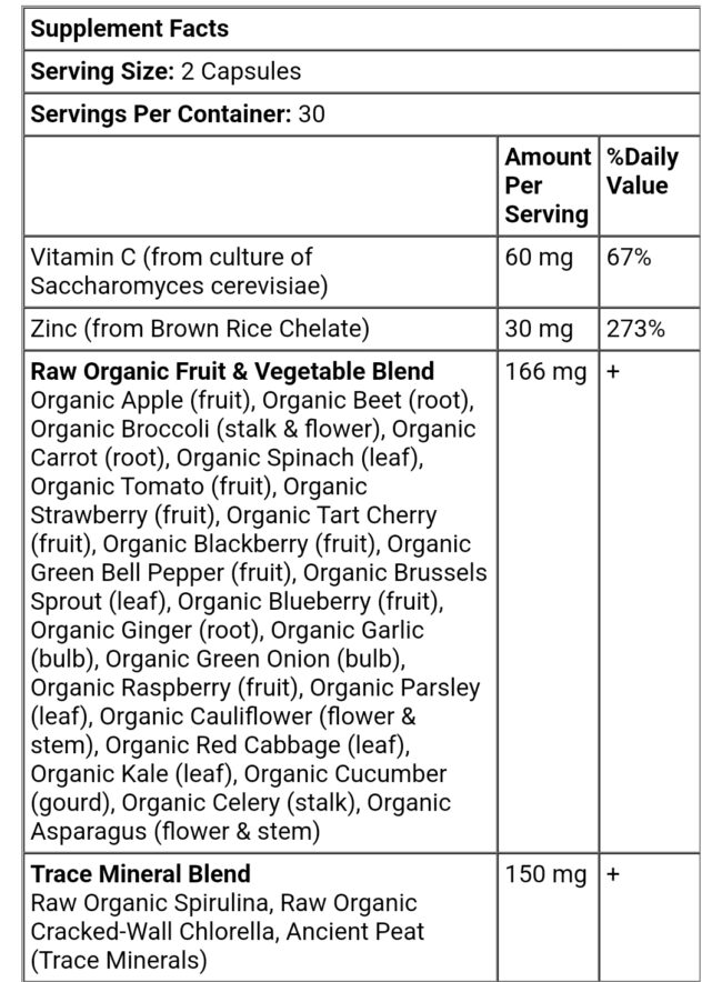 Garden of Life Vitamin Code Raw Zinc - Skin & Immune Health