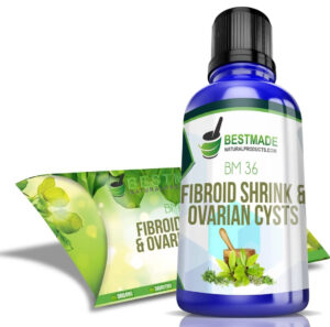 Bestmade Naturalproducts.com Fibroid Shrink & Ovarian Cysts BM36 30ml Naturally Aids in Shrinking Fibroids & Ovarian Cysts, Helps Normalize Estrogen Levels & Prevent Regrowth, Relieve Menstrual Pain & Painful Intercourse