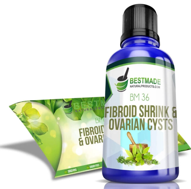 Bestmade Naturalproducts.com Fibroid Shrink & Ovarian Cysts BM36 30ml Naturally Aids in Shrinking Fibroids & Ovarian Cysts, Helps Normalize Estrogen Levels & Prevent Regrowth, Relieve Menstrual Pain & Painful Intercourse