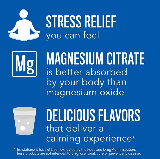 Natural Vitality Calm Magnesium Citrate Supplement Anti Stress Drink Mix Powder