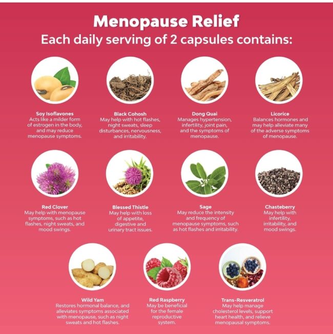 Natures Craft Menopause Support - Perfect for Hormonal Balance, Night Sweating & Hot Flashes Menopause Relief