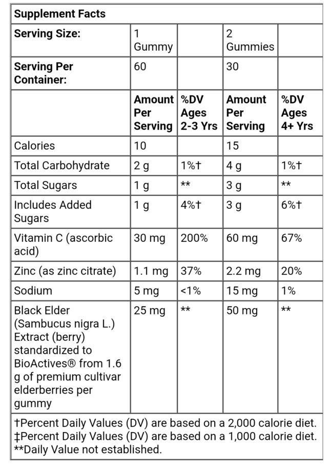 Nature's Way Sambucus for Kids, Standardized Elderberry Gummies Support Healthy Immune Function