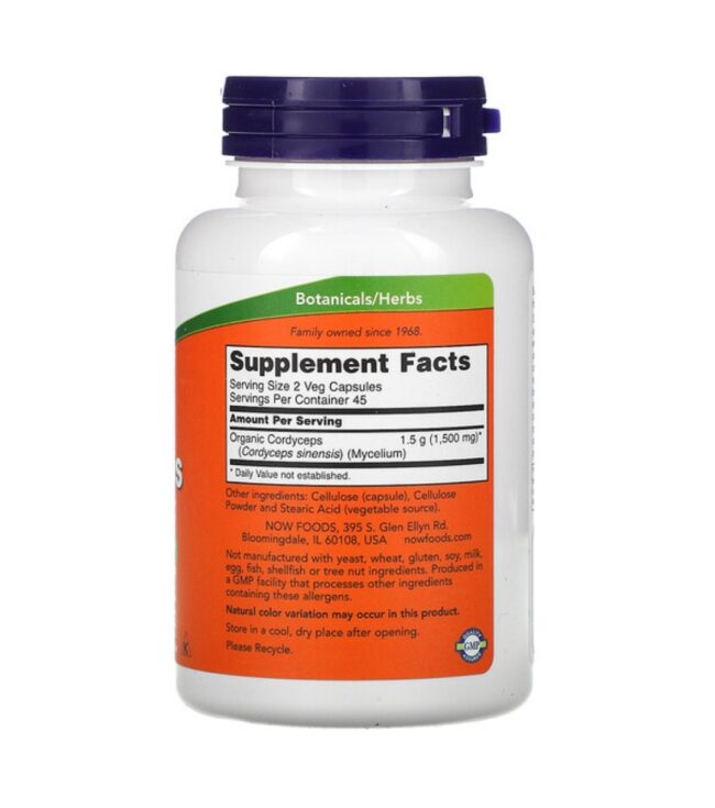 Now Foods Cordyceps 750mg - Healthy Immune Support & Healthy Vascular Function
