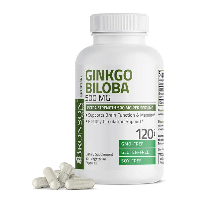 Bronson Nutrition Ginkgo Biloba 500mg - Supports Brain Function & Memory