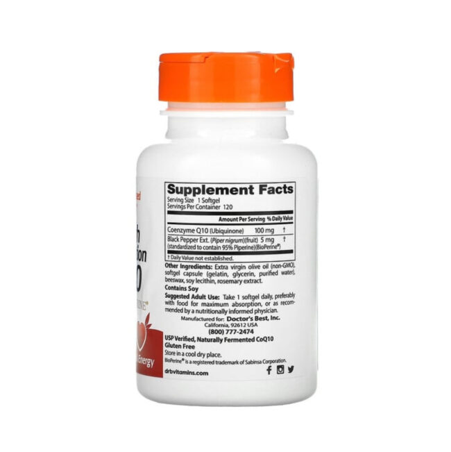 Doctor's Best High Absorption CoQ10 with Bioperine 100mg - Heart & Energy