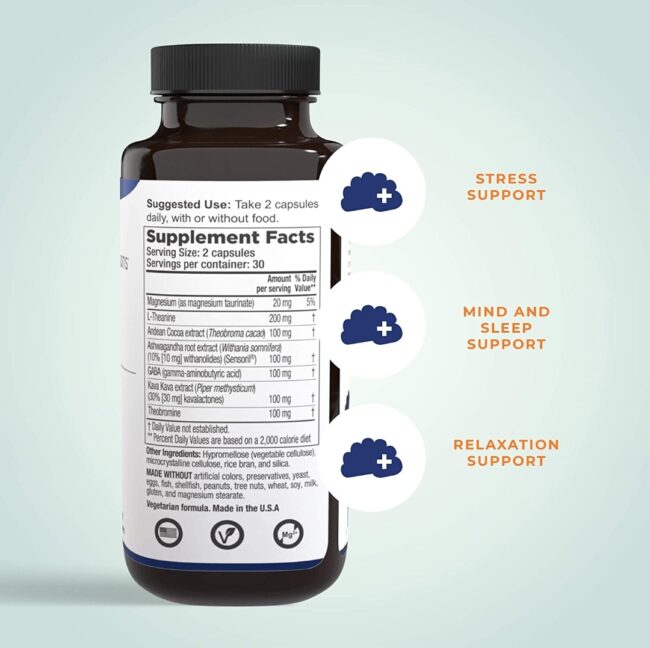 Life Seasons Anxie-T Stress Support - Herbal Stress Relief Supplement to Relax & Calm Mind - Contains Ashwagandha, Kava Kava, GABA, L-Theanine