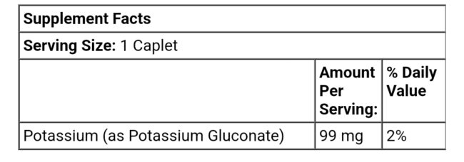 Nature's Bounty Potassium 99mg - Help Maintain Normal Levels of Fluid Inside Our Cells