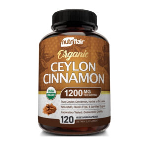 NutriFlair Organic Ceylon Cinnamon 1200mg - Joints Inflammatory, Antioxidant, Glucose Metabolism Support