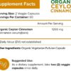 NutriFlair Organic Ceylon Cinnamon 1200mg - Joints Inflammatory, Antioxidant, Glucose Metabolism Support