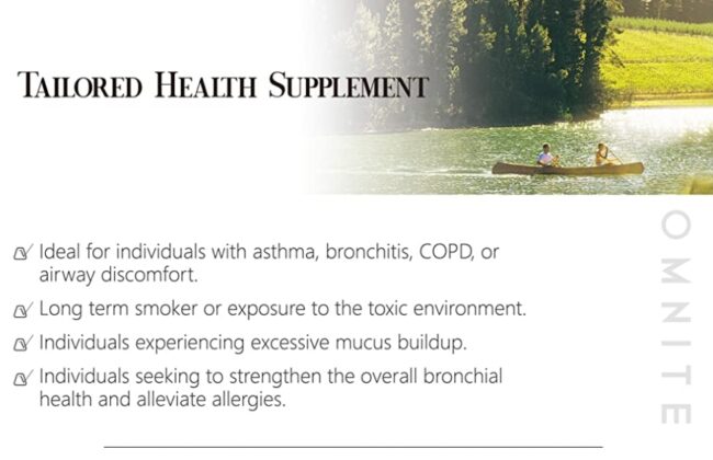 Omnite Omni Breathe Blend with NAC & Natural Herbs for Asthma Relief, Bronchial Health, Lung Cleanse & Detox For Smokers, Respiratory Wellness, Naturally Reduce Cough & Clear Mucus / Phlegm