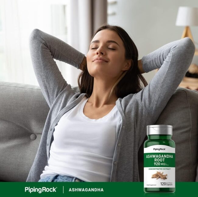 PipingRock Ashwagandha Root 920mg (per serving) - Stress Support