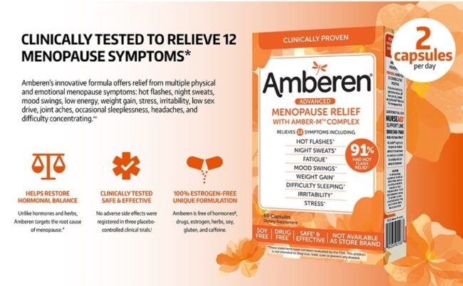 Amberen Advanced Menopause Relief with Amber M Complex