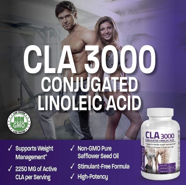 Bronson Nutrition CLA 3000 Conjugated Linoleic Acid - Support Healthy Weight Management