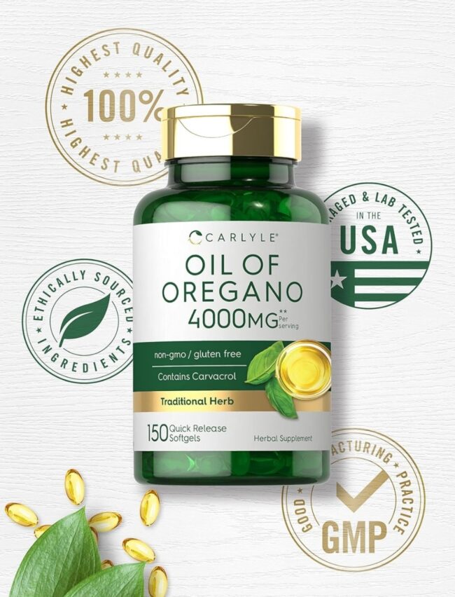 Carlyle Oil of Oregano 4,000mg - Fighting Bacteria, Treating Fungal Infections & Reducing Inflammation