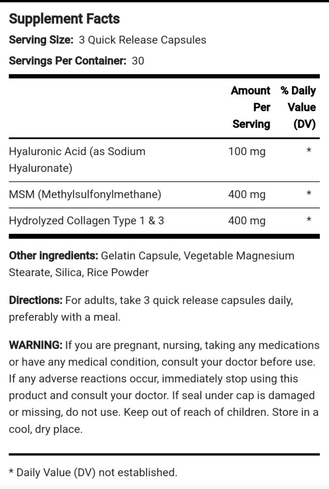 Piping Rock Hyaluronic Acid Complex 900mg