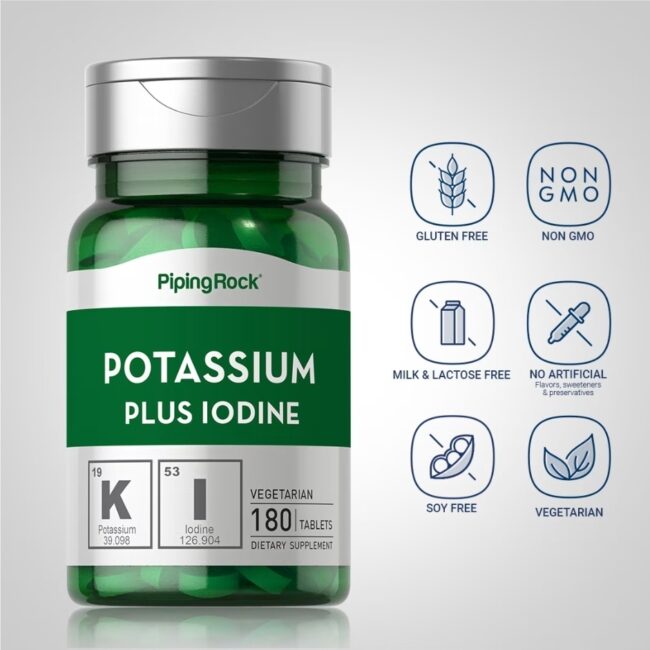 Piping Rock Potassium Plus Iodine - Maintain Normal Fluid Balance in the Body & Support Healthy Thyroid