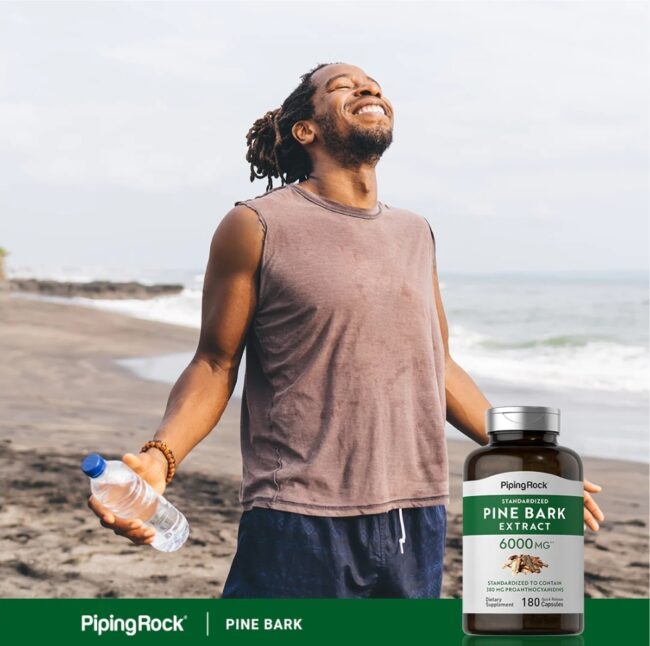 Piping Rock Standardized Pine Bark Extract 6000mg - Boost Antioxidant Status & Improve Erectile Dysfunction
