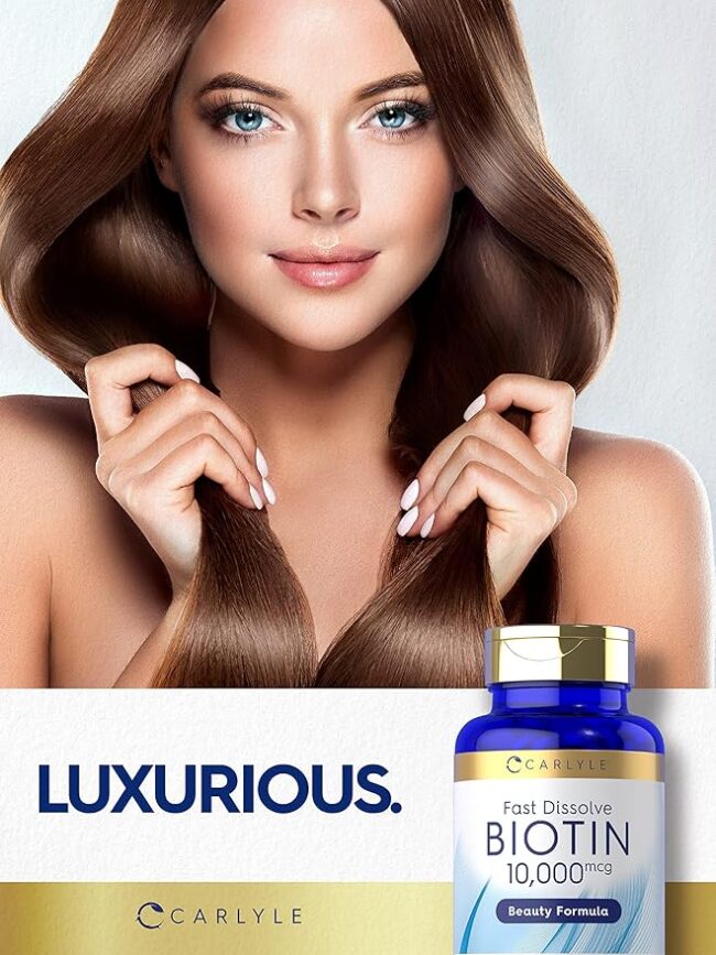 Carlyle Biotin Fast Dissolve 10,000mcg Beauty Formula Skin, Hair & Nails
