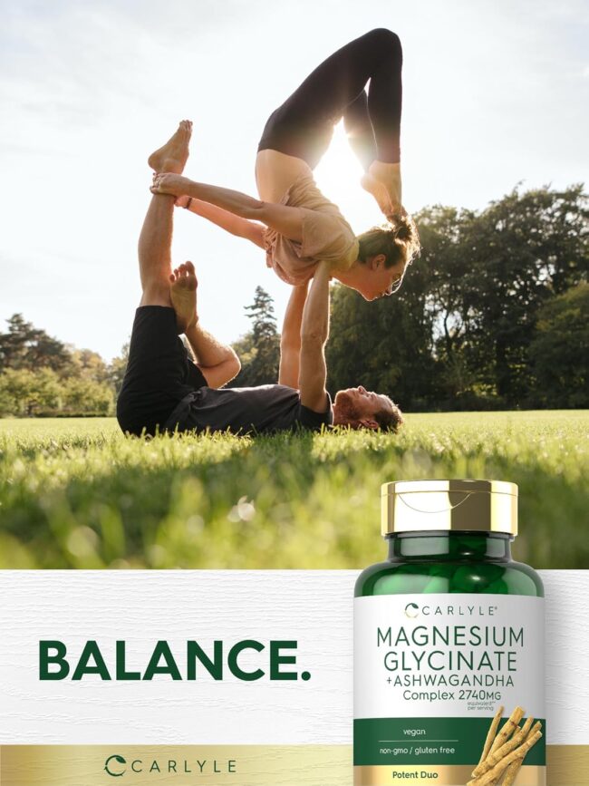 Carlyle Magnesium Glycinate + Ashwagandha Complex 2740mg per Serving