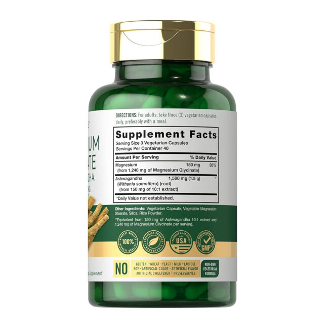Carlyle Magnesium Glycinate + Ashwagandha Complex 2740mg per Serving