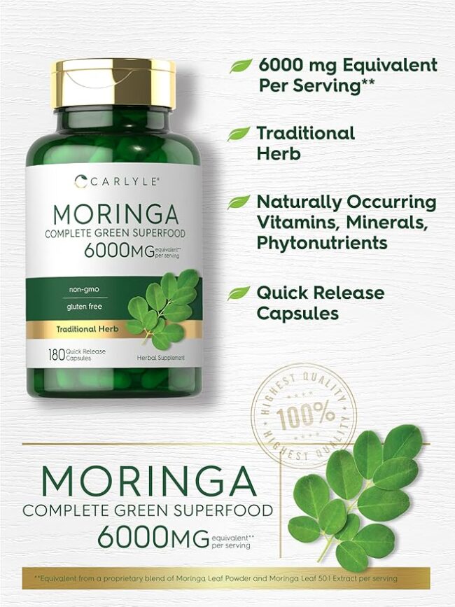 Carlyle Moringa Complete Green Superfood 6,000mg per Serving