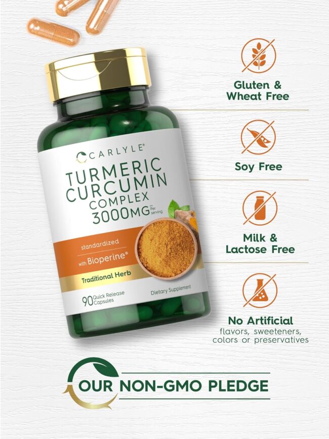 Carlyle Turmeric Curcumin with Black Pepper 3000mg 2